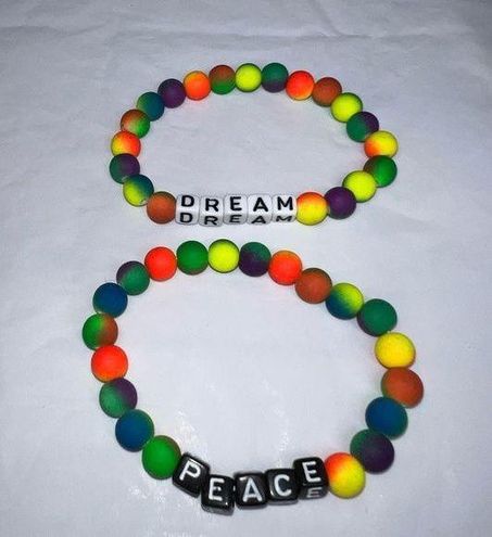 Set of Two Kandi Rave Bracelets “Dream” and “Peace” - $10 - From A Little