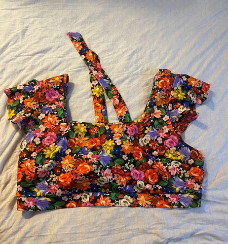 SheIn Curve Floral Crop Top Multi Size 4X - $8 (46% Off Retail