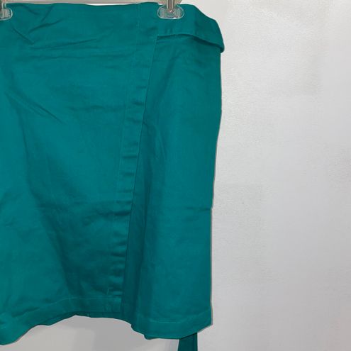 Porridge Wrap Skirt Size XL Iris Green Anthropologie Pockets