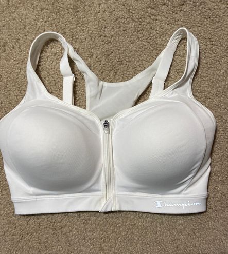 Champion zip up sports bra 36DD White Size L - $18 (60% Off