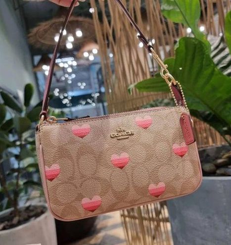 Coach Nolita 19 In Signature Canvas With Stripe Heart Print