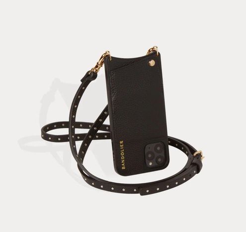 Bandolier phone case with strap and card holder - Nicole Black