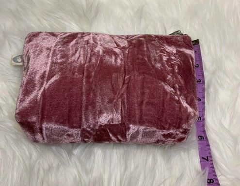 Clutch Bag: Petal Pink Crushed Velvet