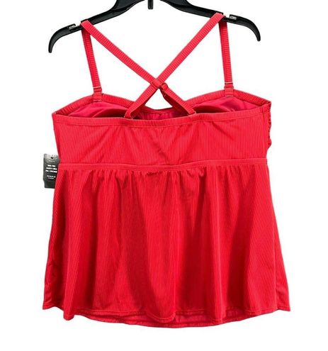 Wireless Ribbed Strapless Tankini