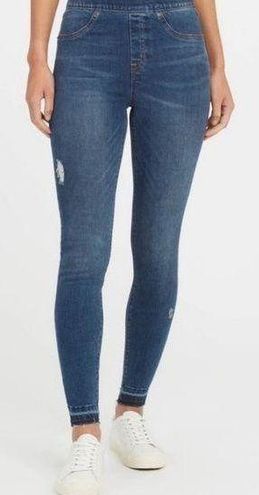 Spanx Women's Distressed High Rise Ankle Skinny Blue Jeans Size Med Style  20203R