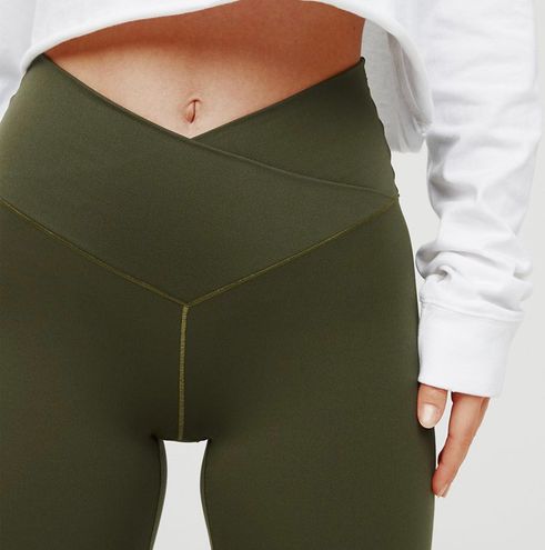 Aerie green leather cross waist leggings Size XS - $34 - From Camryn