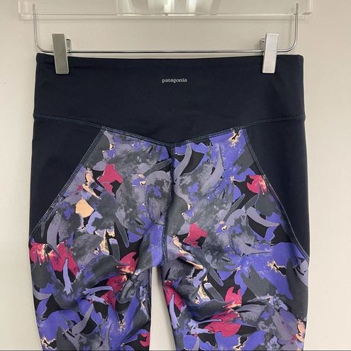 Patagonia Centered Crop Leggings Purple Gray Abstract Print Athleisure  Medium - $30 - From Leigh