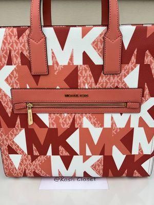 Michael Kors MK Kenly Large Logo Tote Bag - Sherbert Multi