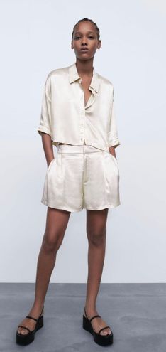 ZARA Flowy Satin Effect Shirt Size M - $30 (25% Off Retail) - From Nicole