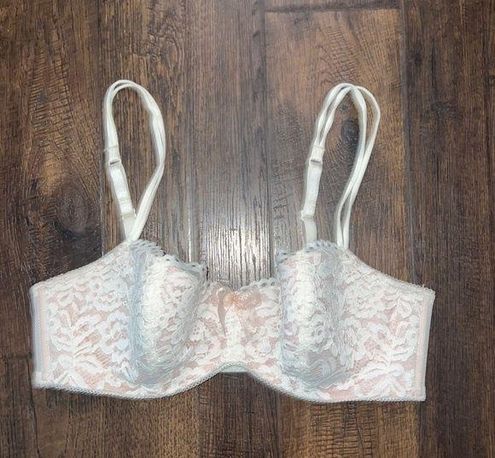 B.tempt'd bra lace 34D white blush lingerie sexy cottage core mesh