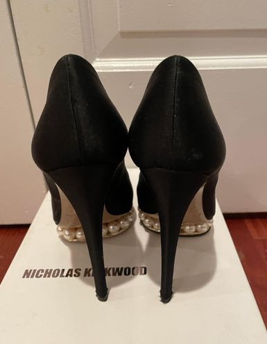 Nicholas Kirkwood black satin platform pumps with pearl embellishment Size  5.5 - $121 (89% Off Retail) - From Lily