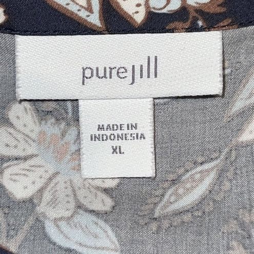J.Jill Pure Jill Floral Shift Dress Womens XL Blue Coral V Neck Long  Sleeves - $32 - From sandy