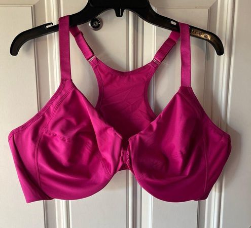 Glamorise Front-Closure Smoothing WonderWire Racerback Bra in Berry Pink,  46D Size undefined - $28 - From Emma