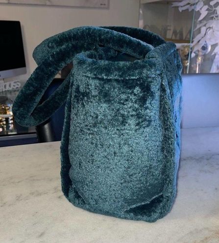 NWT Kate Spade Peacock Faux Fur shearling Ella Tote Crossbody In Green  Limited