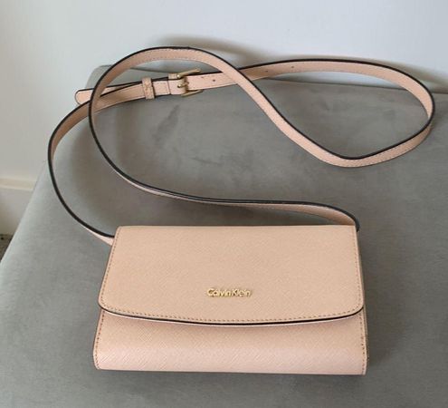 Calvin Klein Pink Saffiano Leather Crossbody Purse - $31 - From