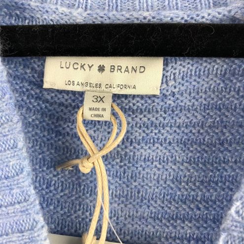 Lucky Brand Lace-Up Sweater NWT 3X Blue - $41 New With Tags - From Kristi