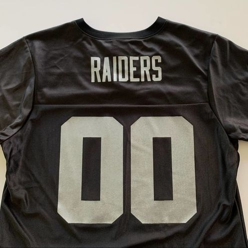 NEW Las Vegas Raiders Womens NFL Team Apparel Short Sleeve Jersey #00 Sz  MEDIUM