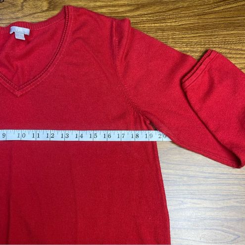 J.Jill V-Neck Sweater Womens Large Bright Red Soft Stretchy - $25 - From  Knotty