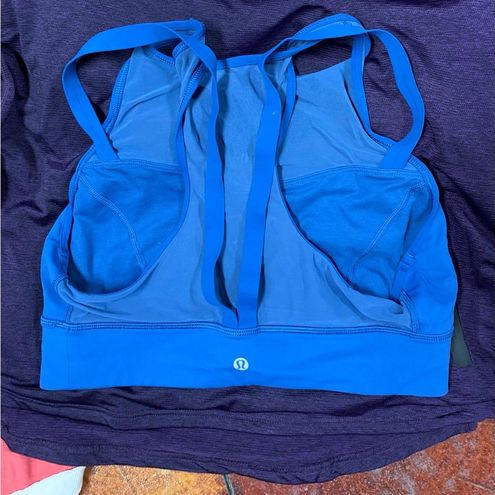 Lululemon Sun Setter Strappy Mesh Sports Bra Royal Blue High Coverage 10 -  $55 - From Fried