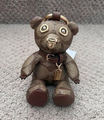 Coach Bear Bag Charm in Signature Canvas Msrp