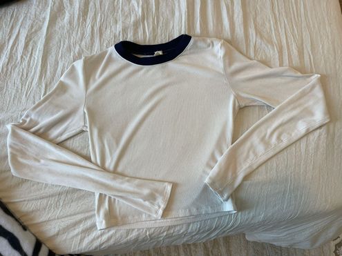 SOFT LOUNGE RINGER LONG SLEEVE CROP TOP