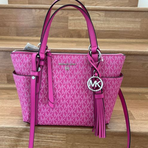 Michael Kors Sullivan Signature Logo And Charm Small Convertible Top Zip  Tote Bag