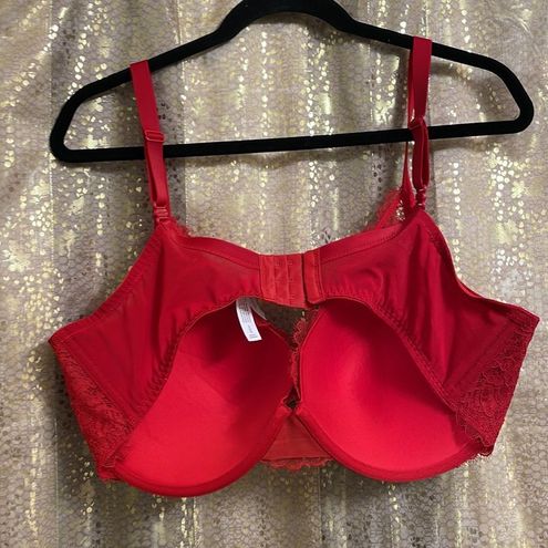 Auden The Sublime red lace crossover bra, size 40DD - $19 - From Jessica