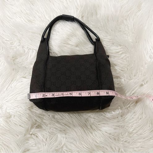 Gucci Vintage GG Monogram Denim Mini Bag Purse Black - $397