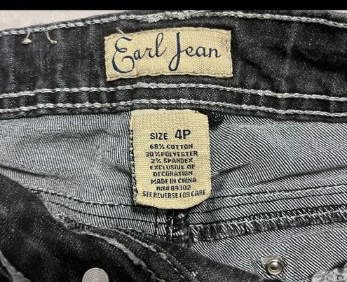 Earl jeans black with rhinestone embellishments size 4p - $32