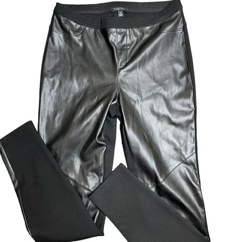 High-Waist Mixed-Media Leggings