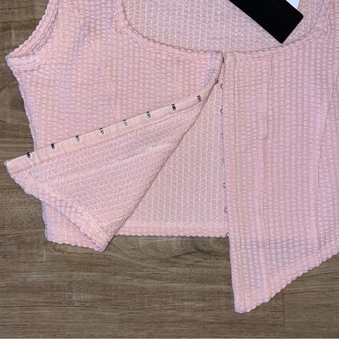 Spicychix Textured Pink Corset Crop Tank Top