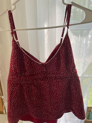 Brandy Melville Red Tiffany Floral Tank Top RARE