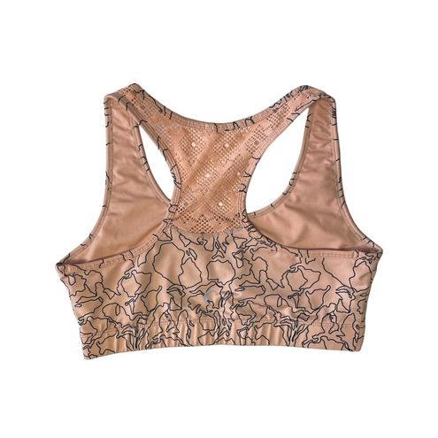 Zyia Peach Printed Lace Back Sports Bra Size L - $16 - From Katie