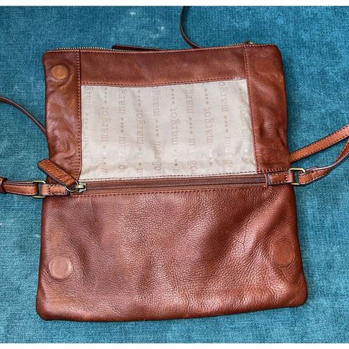 Margot New York Anthropologie Leather Supple Crossbody Bag Purse Cognac