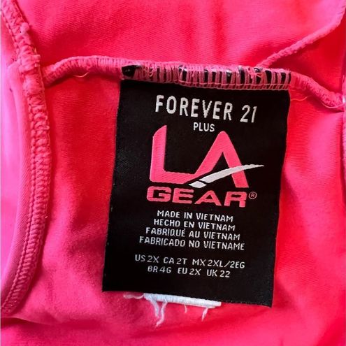 Forever 21 Plus LA Gear Neon Pink Bikini  Sports Bra Top Size 2X - $20 -  From Second