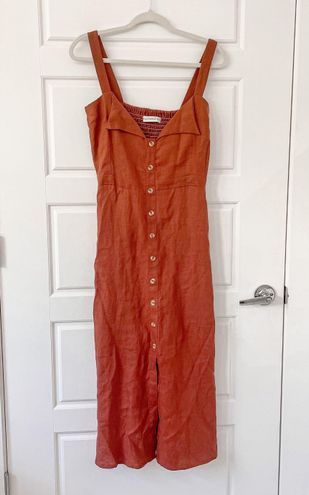 Faithfull the Brand La Ville Sangria Linen Dress Red Size 10 - $150 - From  Hope