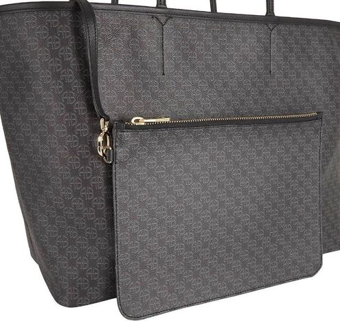 Anine Bing Emma Tote in Black Monogram Print Womens Travel Handbag Shopper  Bag