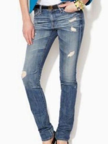 ag adriano goldschmied premiere straight skinny jeans distressed