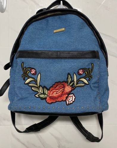 Floral Denim Backpack