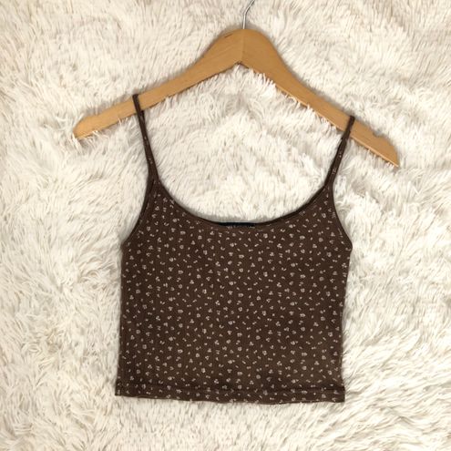 Brandy Melville eyelet brown floral Skylar crop tank - $18 - From Amanda