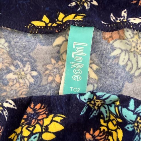 LuLaRoe #64 Butter Leggings Navy Blue Floral Size TC2 - $14 - From Mark