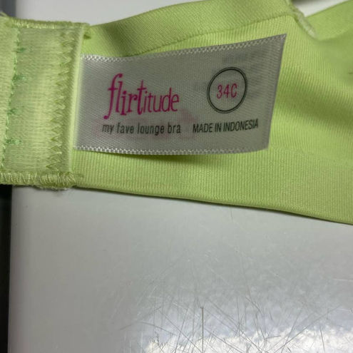 Flirtitude Womens Bra Sz 34C Wireless Lounge Fave Push Up Padded Bra Lime  Puree - $11 - From Katie