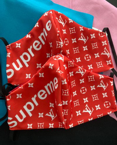 Handmade Supreme X Louis Vuitton Face Mask Red - $13 New With Tags