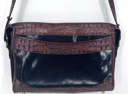 Vintage Brahmin embossed leather crocodile satchel shoulder bag