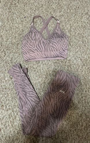 AYBL Purple/pink Zebra Leggings And Sports Bra Set Multiple - $29
