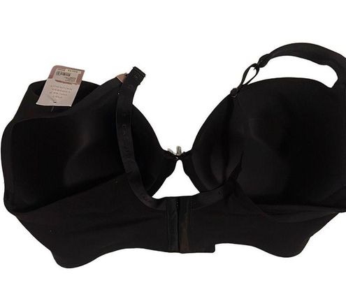 Cacique Womens Boost Plunge Bra Full Coverage Underwire Black