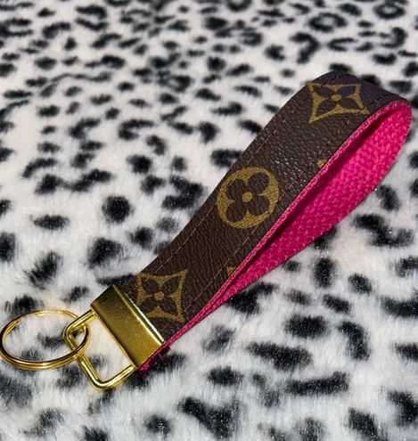 Repurposed Upcycled Keychain Wristlet Keyring Key Fob Pink - $20 - From  Aspen