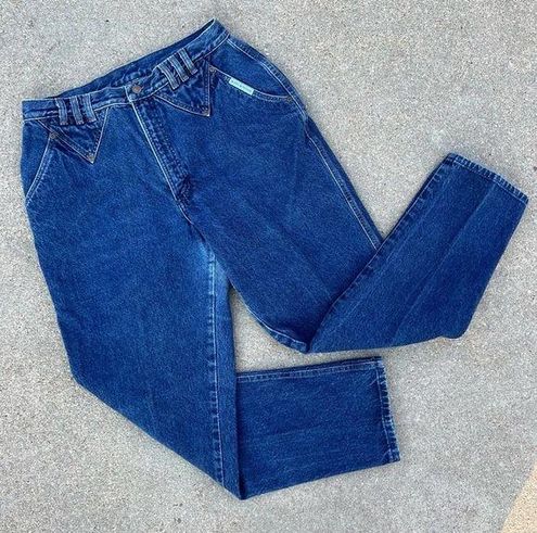 Vintage 80s Rockies High Rise Western Denim Jeans in a Faded 