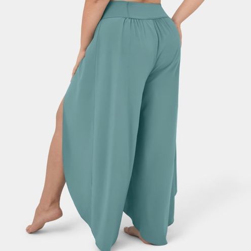 Halara High Rise Palazzo Flowy Wide Leg Pants in Mineral Blue