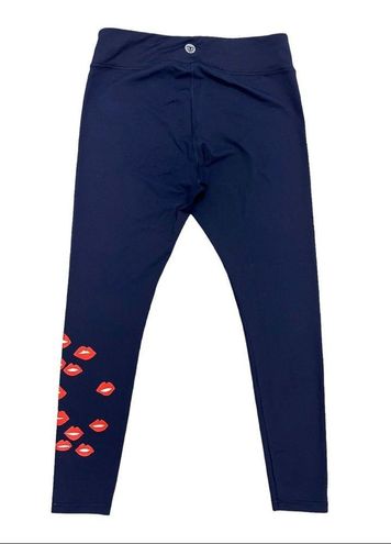 Tory Burch Tory Sport Navy Blue High-Rise Sculpt Lips Graphic